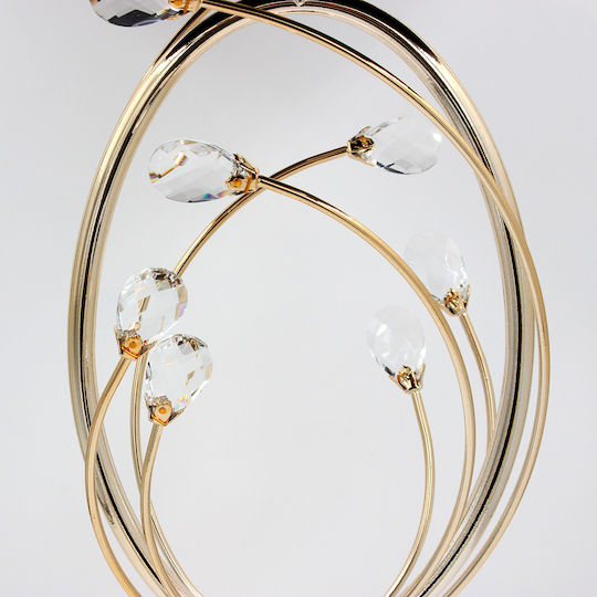 Rundes Beistelltisch Glas Gold M35xL35xH58cm