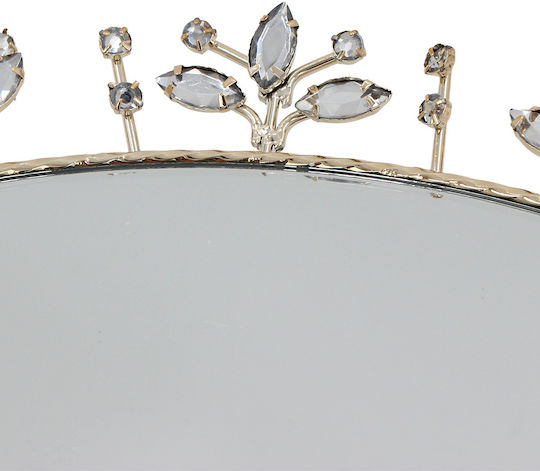 Keskor Metallic Oval Decorative Tray with Mirror 47x42x4.5cm