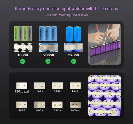 Aparat Portabil de Sudură prin Puncte Baterie 11000 mAh Ecran LCD 70 Viteze Reglabile Bandă de Nichel 10 m Funcție Power Bank Pentru Lipit Baterii