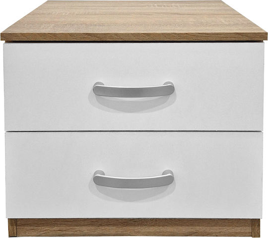 Nachttisch Athos Metall Beige 48x40x41.5cm
