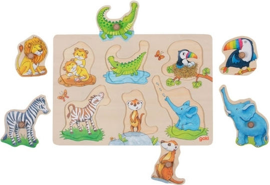Ξύλινο Παιδικό Puzzle Σφηνώματα 6pcs Goki