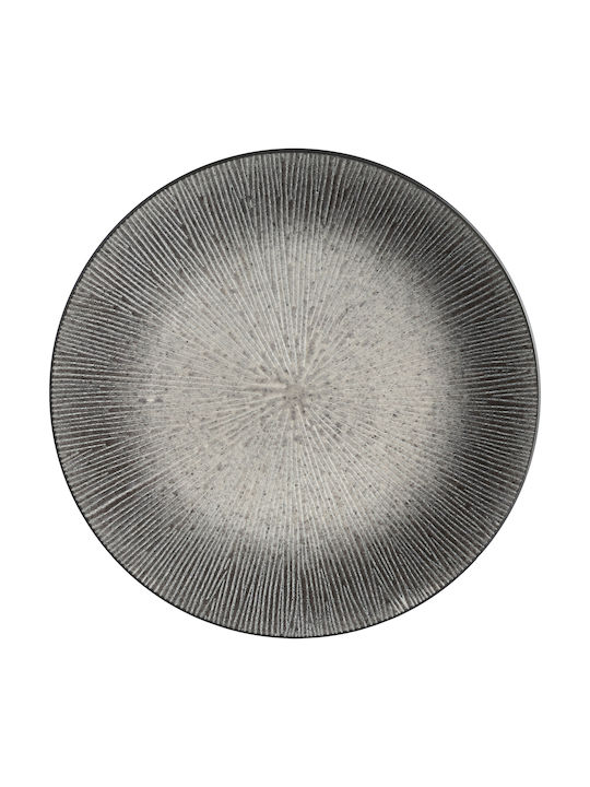 Secret de Gourmet Plate Shallow Ceramic Gray with Diameter 27cm