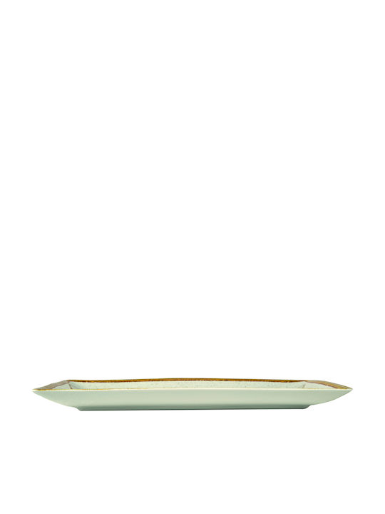 GTSA IVORY Plate Shallow Rectangular made of Porcelain Ivory 21x10.5cm