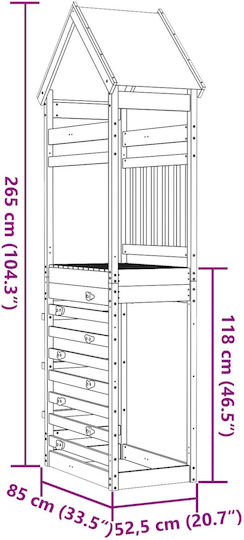 vidaXL Turn de lemn 52.5x85x265cm. Maro