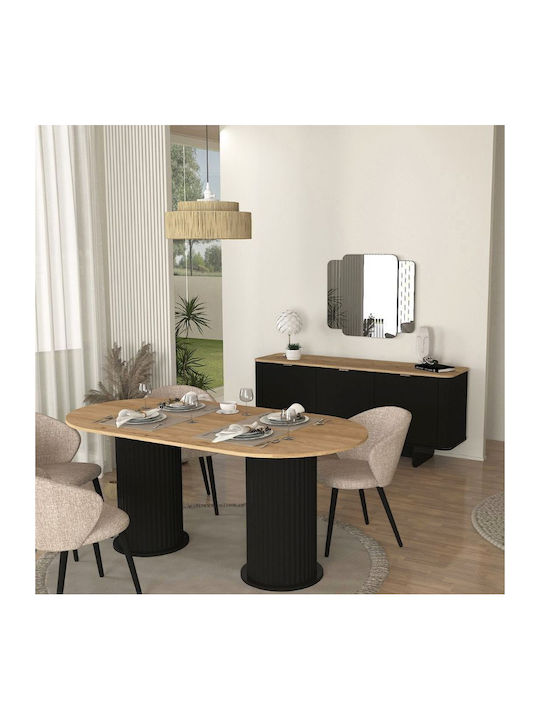 Μπουφές Bohema Ξύλινος Μαύρο - Sepet Oak 180x47x76.6cm