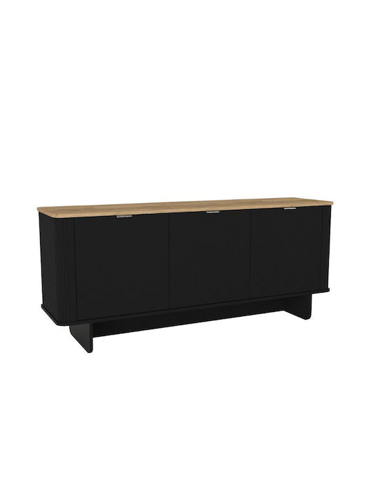 Μπουφές Bohema Ξύλινος Μαύρο - Sepet Oak 180x47x76.6cm