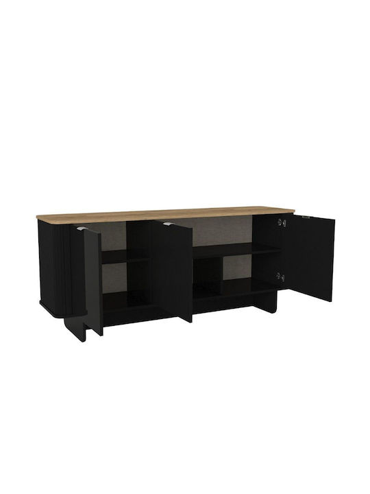Μπουφές Bohema Ξύλινος Μαύρο - Sepet Oak 180x47x76.6cm