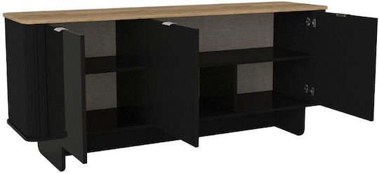 Μπουφές Bohema Ξύλινος Μαύρο - Sepet Oak 180x47x76.6cm