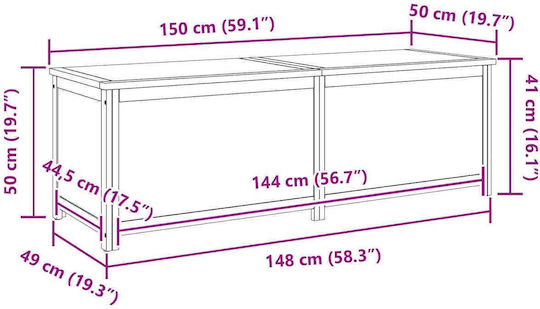 Έπιπλο Εισόδου Μονόχρωμο 150x50x50εκ.