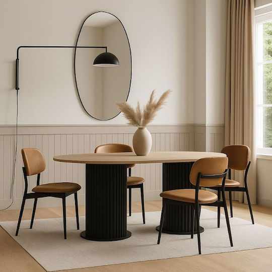 Bohema Τραπέζι Τραπεζαρίας Ξύλινο Μαύρο - Sepet Oak 180x90x77.7εκ.