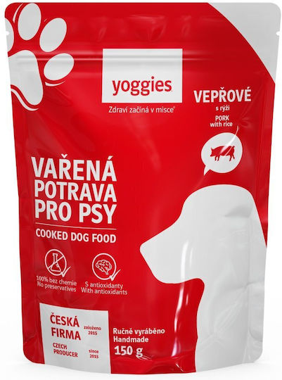 Μαγειρευτή Τροφή Σκύλου Χοιρινό Ρύζι Yoggies 650 G