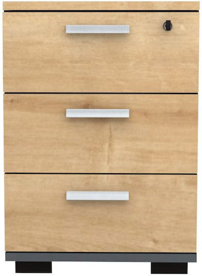Schublade Büro Ανθρακί - Φυσικό Οξιάς 39x40x57cm