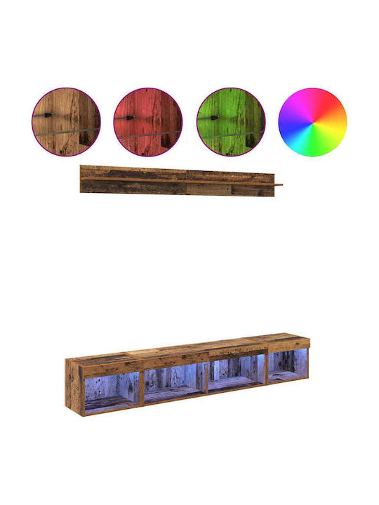 Wohnzimmer TV-Einheit Old Wood mit Beleuchtung L40xB30xH30cm