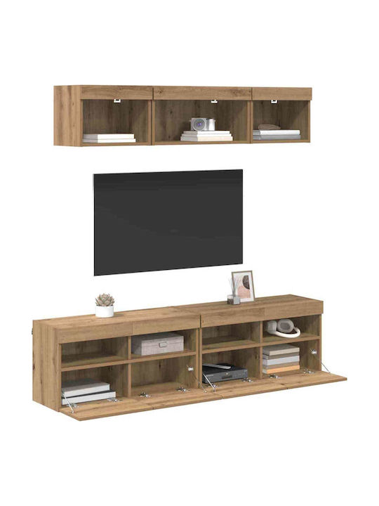Wohnzimmer TV-Einheit Artisan Oak mit Beleuchtung L80xB30xH40cm