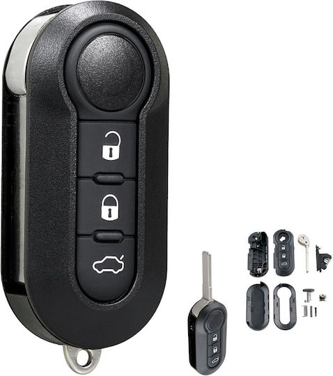 Husă Pentru Chei Auto Tip Cuțit 3 Butoane Lamă Compatibil Opel Combo D Fiat 500 Panda Punto Bravo Ducato Citroen Jumper Peugeot Boxer Model Cu Cheie Rabatabilă
