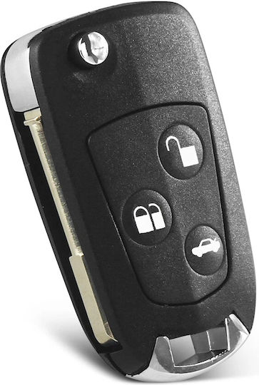 Transforming Folding Car Key Case Compatible Ford Mondeo Focus Fiesta 3 Modified Buttons