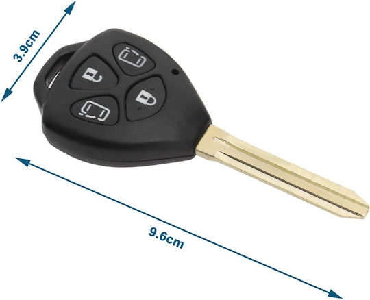 Car Key Case 4 Buttons Compatible Toyota Corolla Camry Alphard