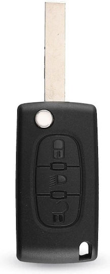 Husă Pentru Chei Auto Compatibilă Peugeot Citroen 207 307 407 C2 C3 C4 C5 C6 C8 3 Butoane Hu83 Ce0536
