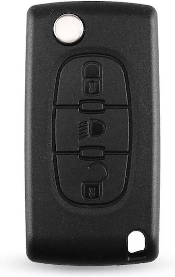 Husă Pentru Chei Auto Compatibilă Peugeot Citroen 207 307 407 C2 C3 C4 C5 C6 C8 3 Butoane Hu83 Ce0536