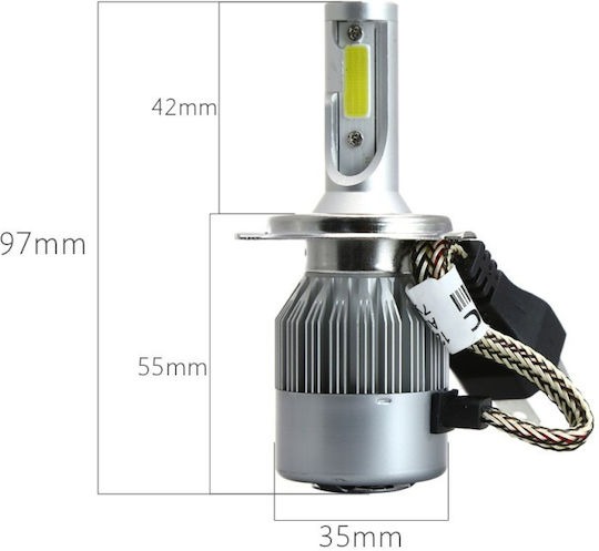 Lamps Car H4 LED 6500K Cold White 12-24V / 32V 36W 2pcs