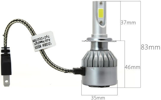 Lămpi Autoturismului H7 LED 6500K Alb rece 12-24V / 32V 36W 2buc