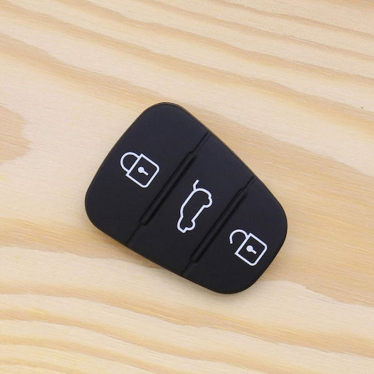Membrană Cauciucată Butoane 3 Chei Auto – Compatibil Hyundai I10 I20 I30 Ix35 Ix45 Elantra Tucson Santa Fe Veloster Solaris – Piesă de Schimb Telecomandă Cheie