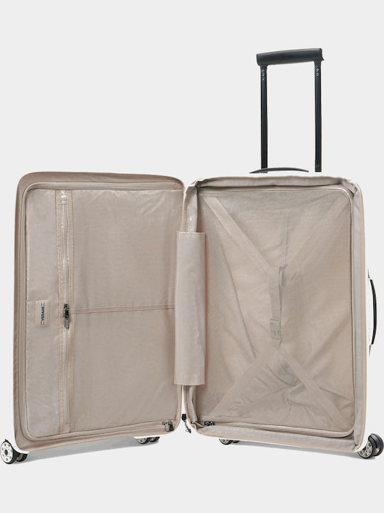 Verage Medium Travel Suitcase Hard White with 4 Wheels Height 67cm