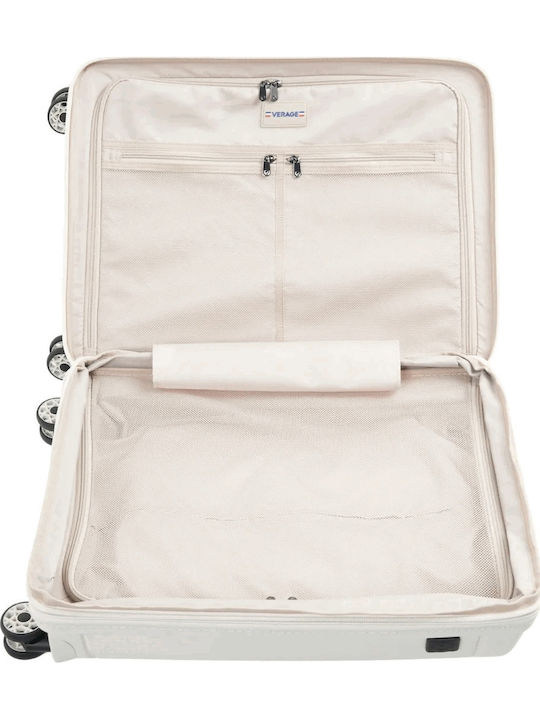 Verage Large Travel Suitcase Hard White with 4 Wheels Height 77cm
