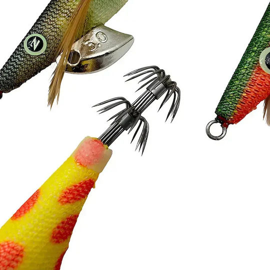 Rizor Squid Jigs Fluorescent Red-yellow Head #01