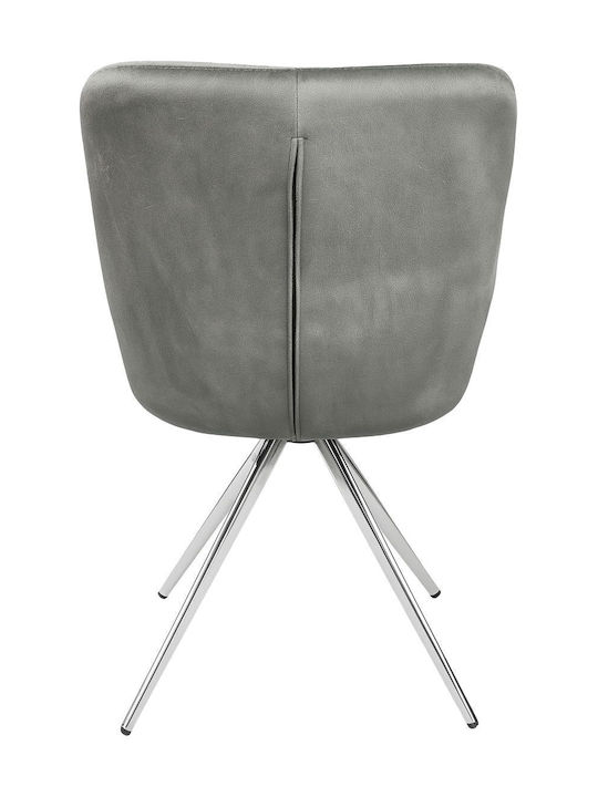 Sadie Dining & Kitchen Chairs with Artificial Leather Gray 2 Pieces 64.5x56.5x85cm