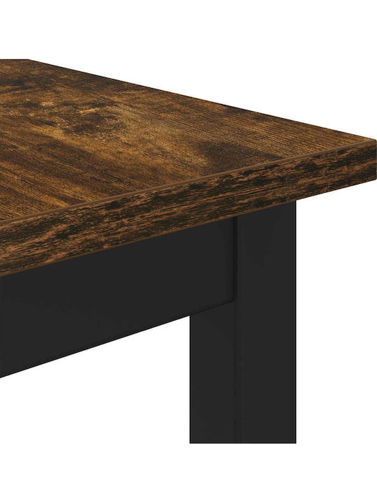 Table Dining Room Wooden with Metal Frame Gray 60x60x75cm