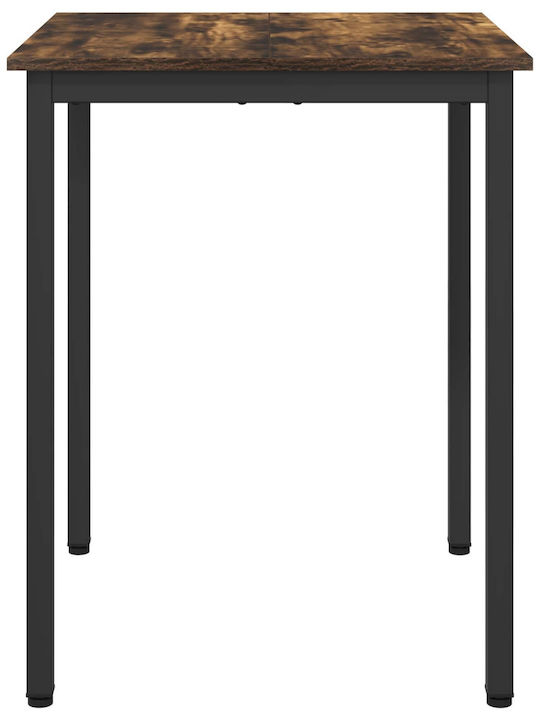 Table Dining Room Wooden with Metal Frame Gray 60x60x75cm