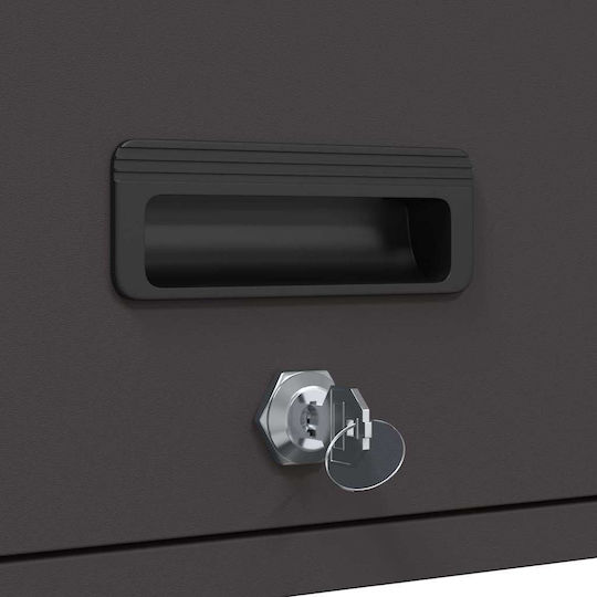 Wall Mounted Living Room Cabinet Made of Black Metal 90x40x53cm