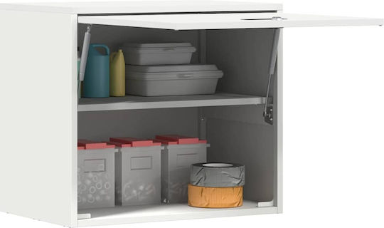 Wall Mounted Living Room Cabinet Made of Metal White 60x40x53cm