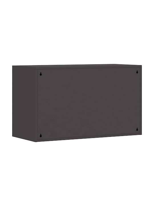 Wall Mounted Living Room Cabinet Made of Black Metal 90x40x53cm