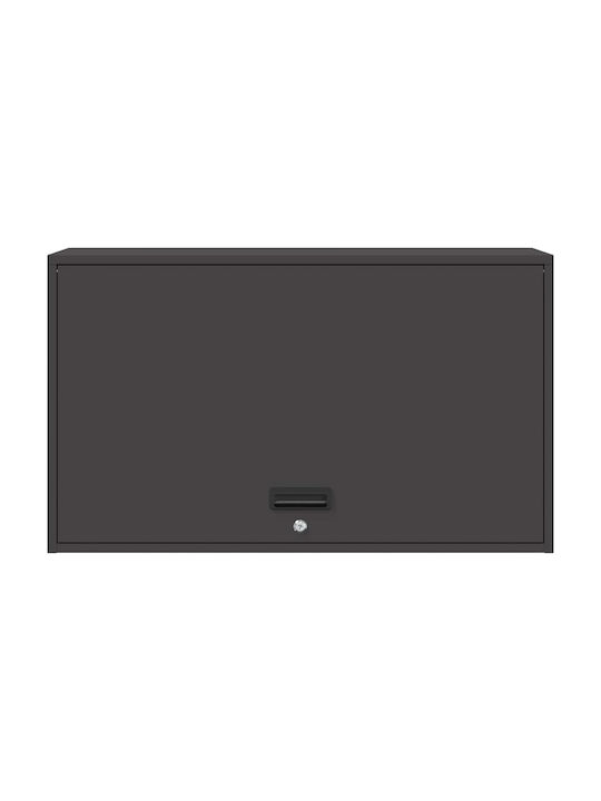 Wall Mounted Living Room Cabinet Made of Black Metal 90x40x53cm
