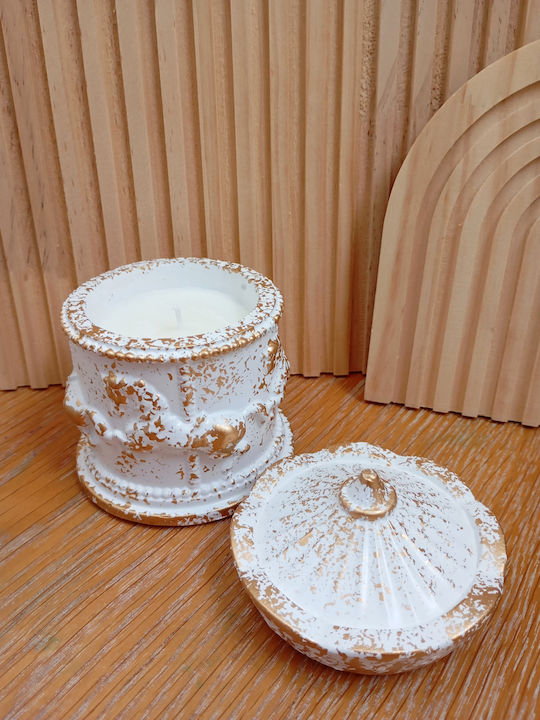 By Anastasia's Art Creations Christmas Ceramic Gold Candle