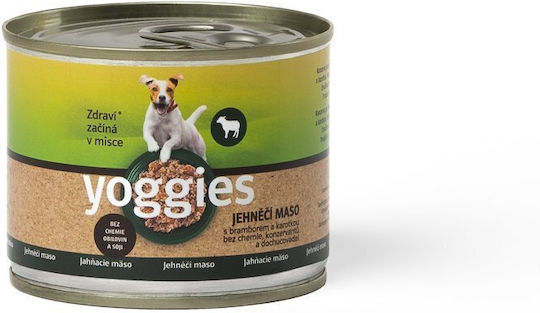 Conservă Monoproteică Pentru Câini Miel Cartofi Și Morcov Yoggies 200 G