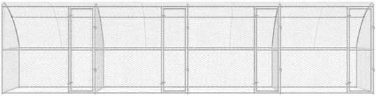vidaXL Πάρκο Σκύλου 800x200x200εκ. Ασημί