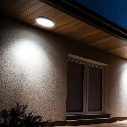 V-TAC Deckenleuchte Badezimmer 35cm Schwarz mit Integrierter LED und Fernbedienung