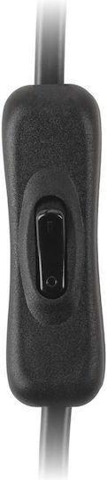 Entac Rewireable Netzkabel 2g0.75 Schalter On Off Schwarzes 1m