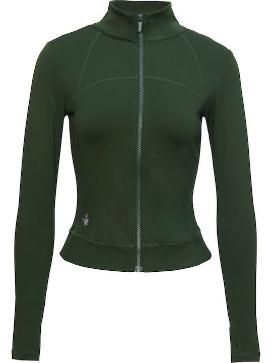 Jachetă de damă cu Fermoar Green