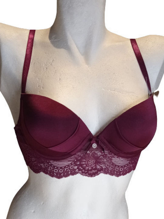 Burgundy Sutien cu căptușeală ușoară