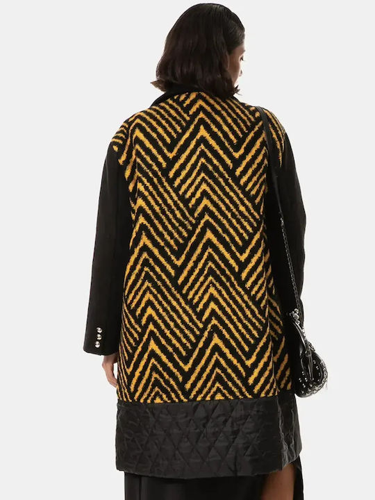 Παλτό Oversized Σχέδιο Στην Πλάτη Μέγεθος One Size Μαύρο