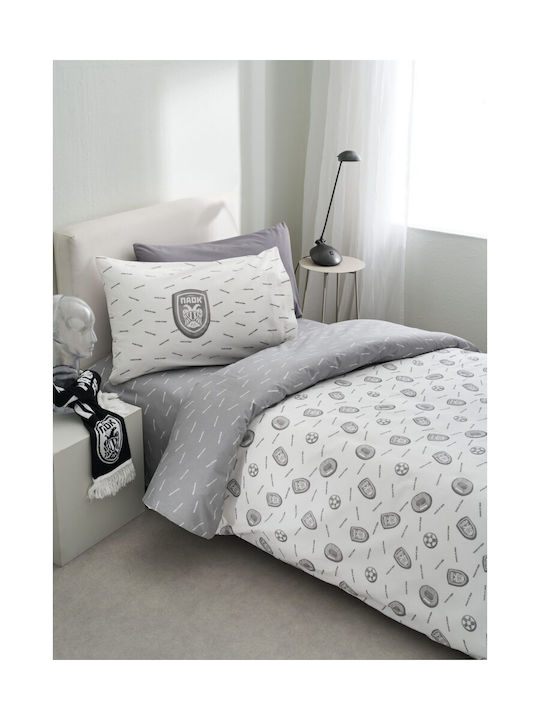 Vesta Home Set Kids Duvet Cover Single with Pillowcase Grey, White 170x240cm