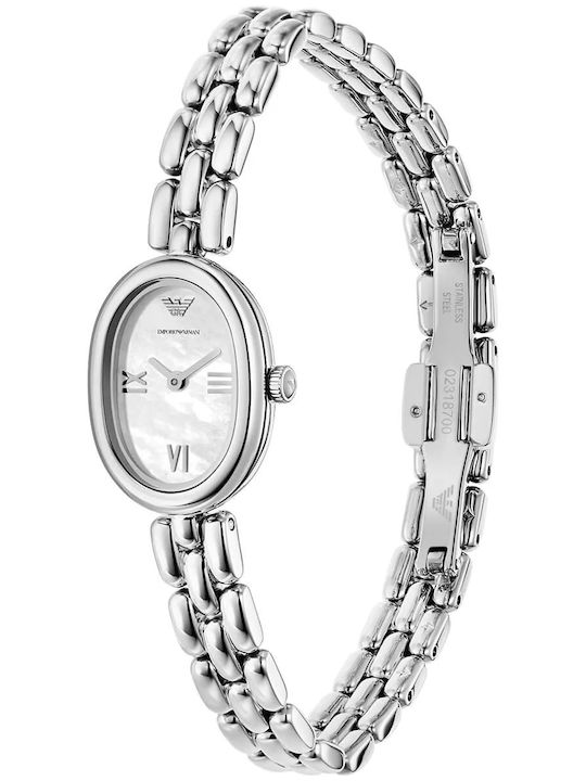 Emporio Armani Womens Watch 24mm Battery With Silver Metal Bracelet