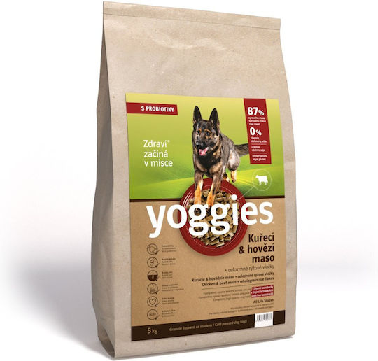 Dry Dog Food Chicken Beef & Probiotics Cold Pressed Yoggies Normal 15 Kg