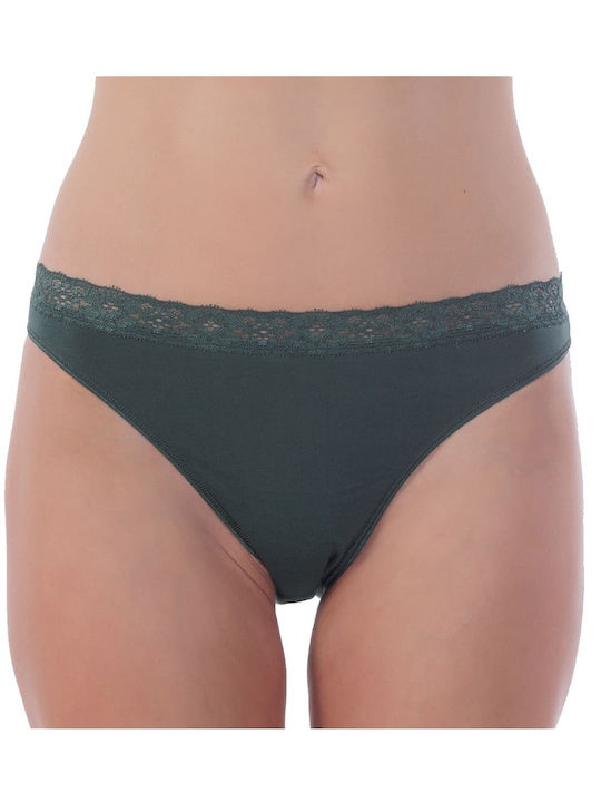 Hochtailliert Damen Slip mit Spitze Cypress