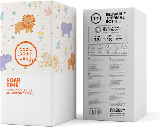 Cool Bottles Παιδικό Παγούρι Θερμός Σιλικόνης Kiddies Roar Time 350ml