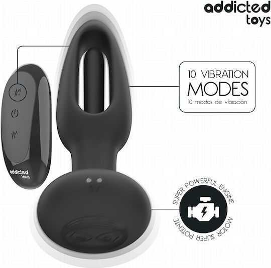 Addicted Toys Πρωκτική Σφήνα με Δυνατότητα Ασύρματης Λειτουργίας και Δόνηση